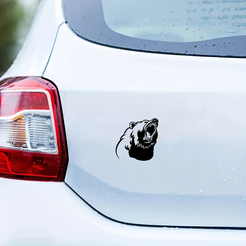 Roaring Bear Head Car Sticker – Unleash the Power Marif Creations