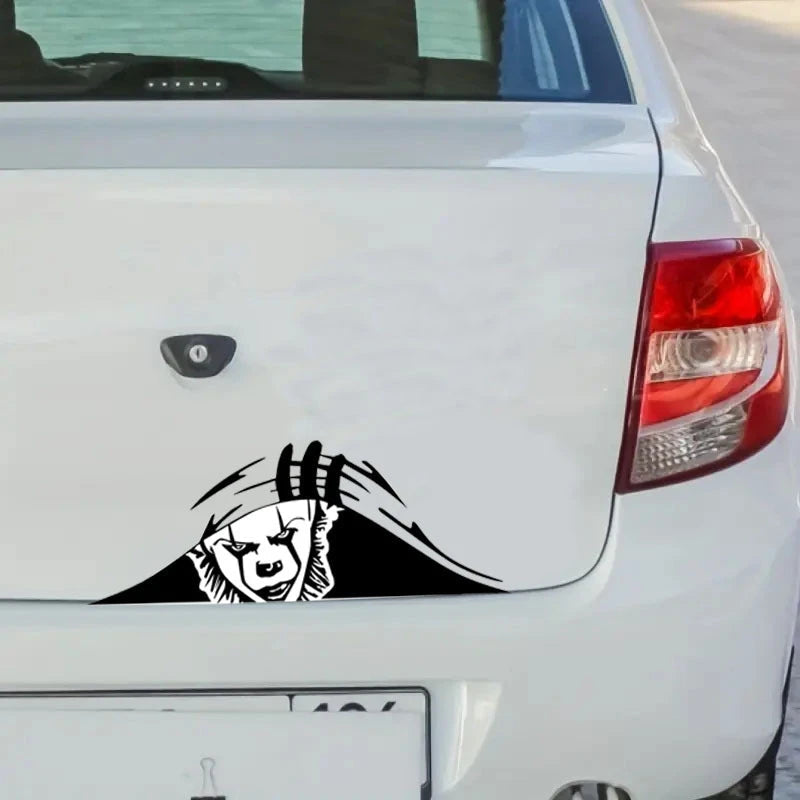 Peeking Clown Vinyl Decal – Irregular Car Sticker Marif Creations