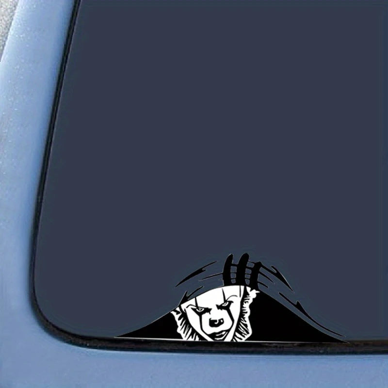 Peeking Clown Vinyl Decal – Irregular Car Sticker Marif Creations