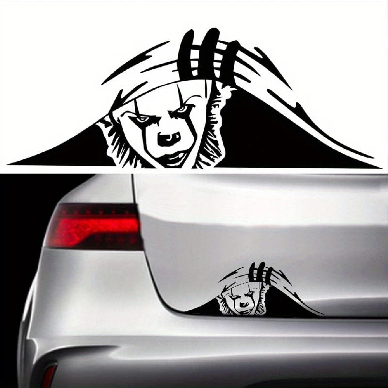 Peeking Clown Vinyl Decal – Irregular Car Sticker Marif Creations