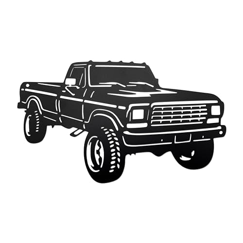 Classic Lifted Pickup Truck Silhouette Wall Decal | Vintage Off-Road Truck Art (Copy) Marif Creation