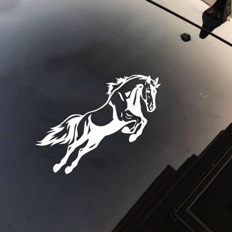 Horse Jumping Car Sticker – Elegant Vinyl Decal for Cars Marif Creations