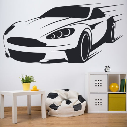 High-Speed Sports Car Wall Decal | Modern Racing Vinyl Art Marif Creation
