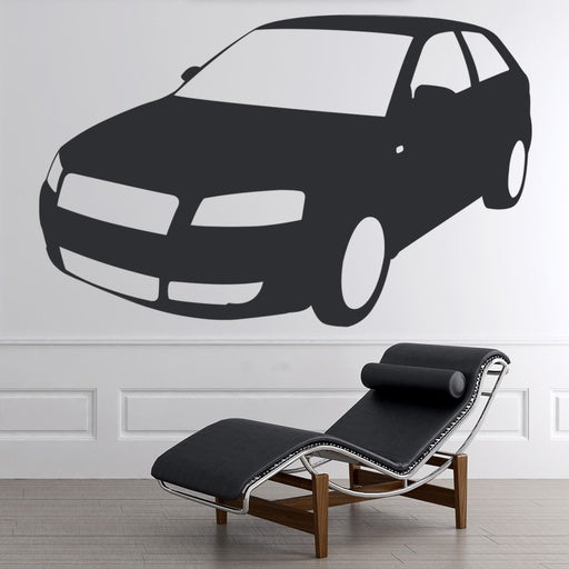 Sleek Hatchback Car Silhouette Wall Decal | Modern Automotive Art Marif Creation