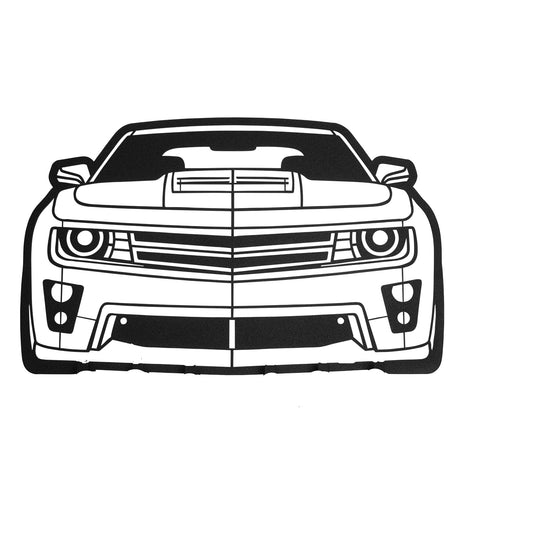 Modern Muscle Car Front View Metal Key Holder | Automotive Wall Art with 5 Hooks Marif Creation