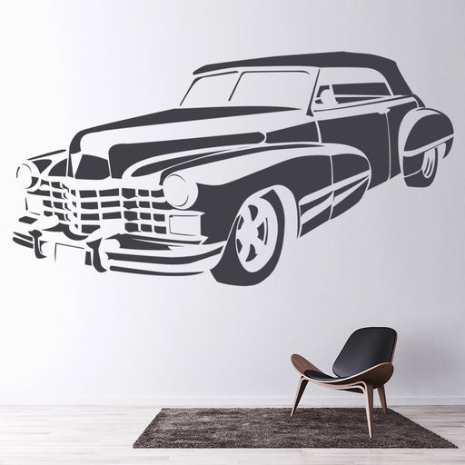 Vintage Classic Car Silhouette Wall Decal | Retro Automobile Art Marif Creation