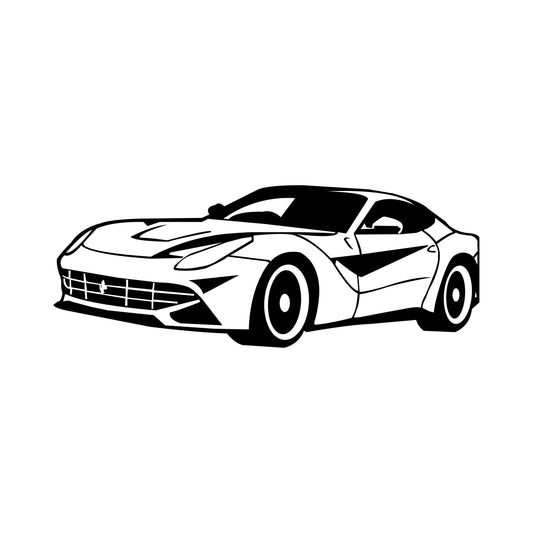 Sleek Modern Sports Car Silhouette Wall Decal | Luxury Supercar Vinyl Art Marif Creation