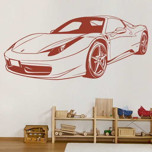 Sleek Sports Car Outline Wall Decal | Luxury Automotive Art for Kids & Enthusiasts Marif Creation