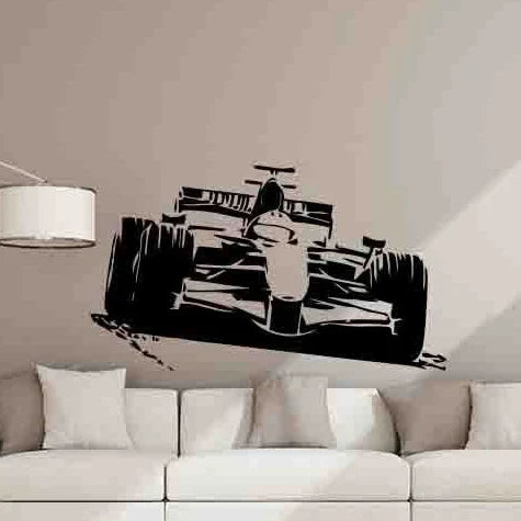 Dynamic F1 Race Car Silhouette Wall Decal | Modern Racing Sports Vinyl Art Marif Creation