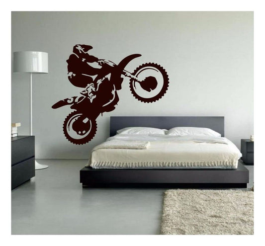 Dynamic Motocross Dirt Bike Wheelie Wall Decal | Extreme Sports Action Vinyl Art (Copy) Marif Creation