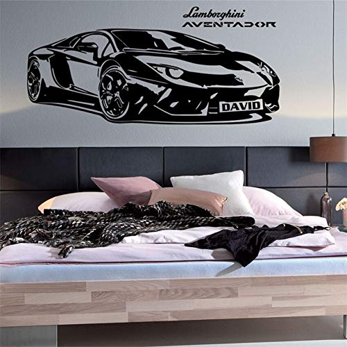 Personalized Lamborghini Aventador Silhouette Wall Decal | Custom Name Supercar Vinyl Art Marif Creation