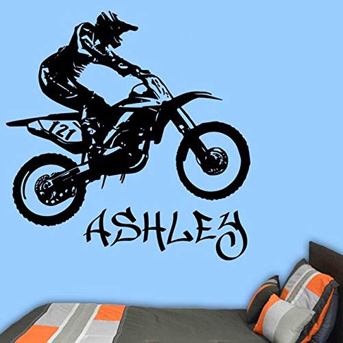 Personalized Motocross Dirt Bike Rider Wall Decal | Custom Name & Number Extreme Sports Art (Copy) Marif Creation
