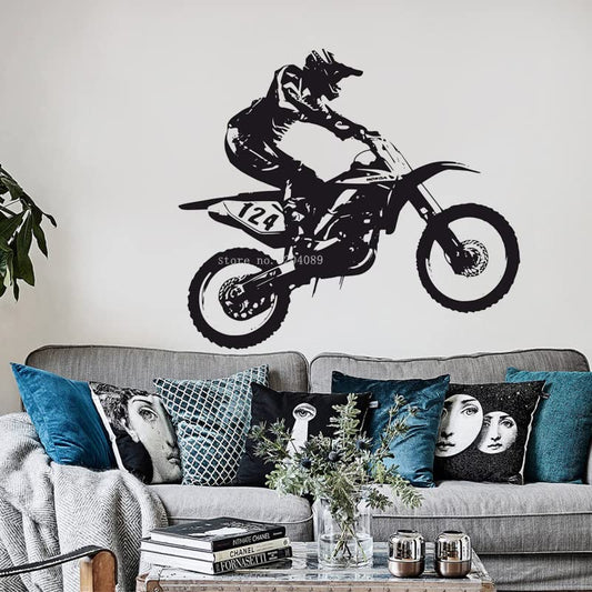 Dynamic Motocross Rider 124 Wall Decal | Honda Dirt Bike Extreme Sports Art (Copy) Marif Creation