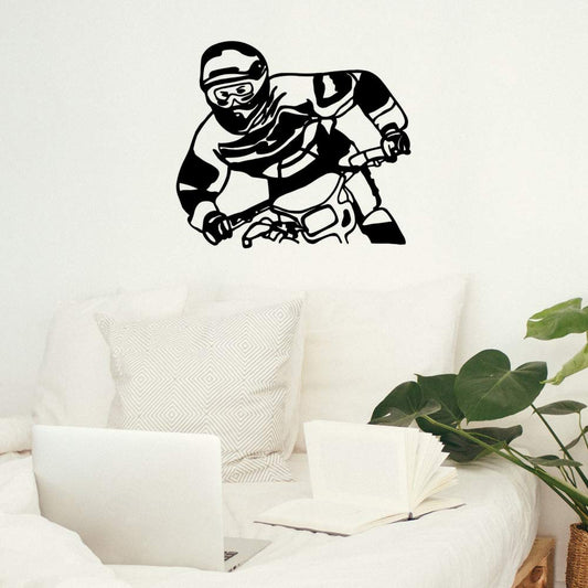 Dynamic Mountain Bike Rider Wall Decal | Extreme Downhill Cycling Vinyl Art (Copy) Marif Creation