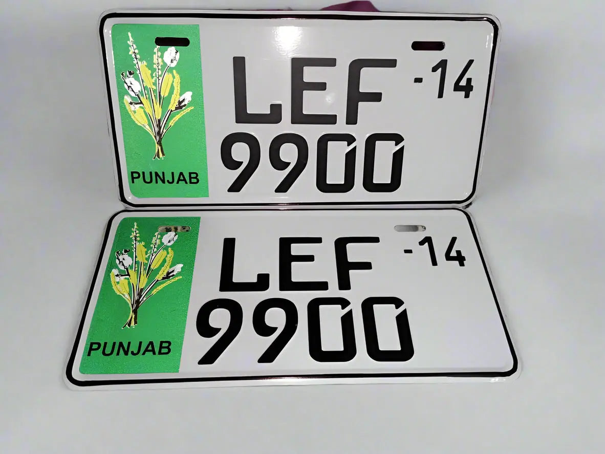 Punjab Old Style Upper Side Embossed Number Plate My Store