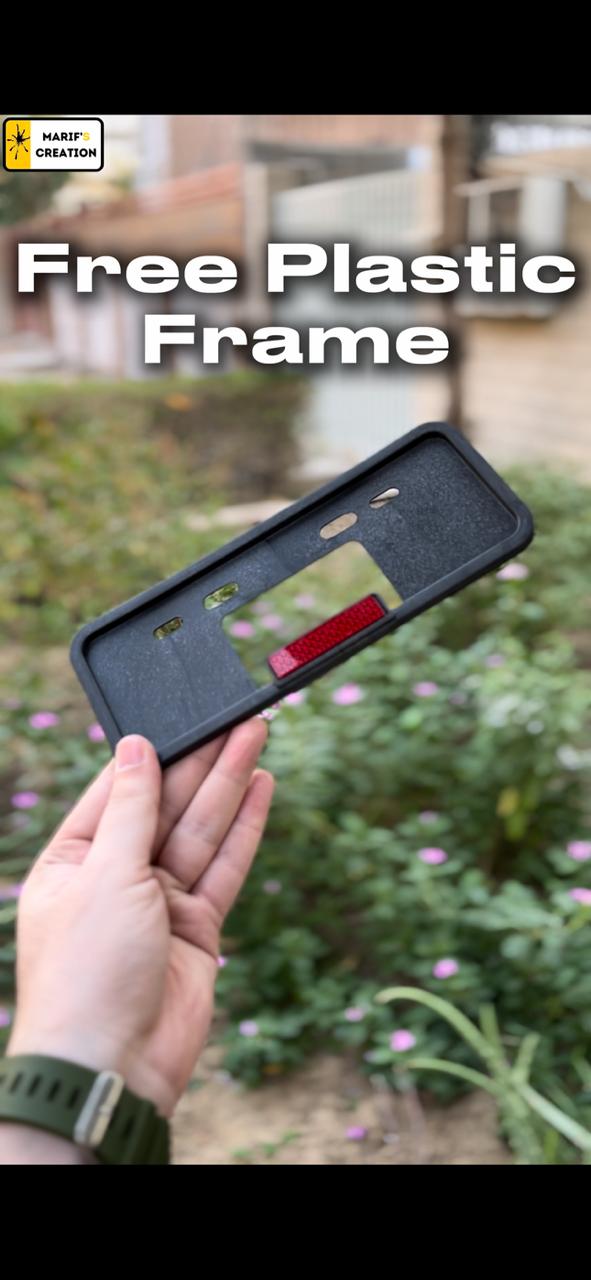 Premium Quality Sindh Ajrak New Style (White) Upper Side Embossed Replica Number Plate For Bike My Store