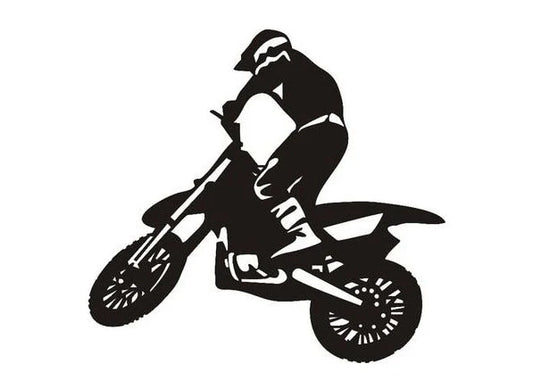 Dynamic Motocross Rider Dirt Bike Vinyl Wall Decal | Extreme Sports Action Art