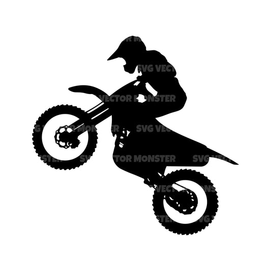 High-Octane Motocross Dirt Bike Rider Wheelie Wall Decal | Dynamic Vinyl Art (Copy) Marif Creation