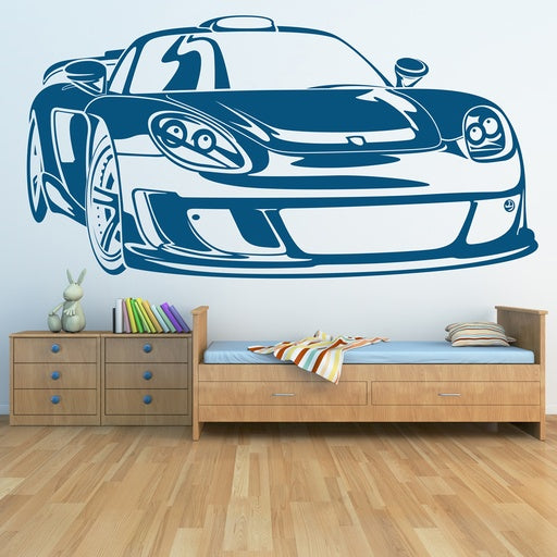 Dynamic Blue Sports Car Wall Decal | Kids Room Vinyl Art & Automotive Decor Marif Creation