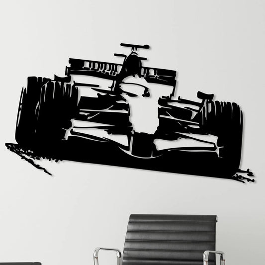 Dynamic Formula 1 Race Car Silhouette Wall Decal | High-Speed Motorsport Art Marif Creation