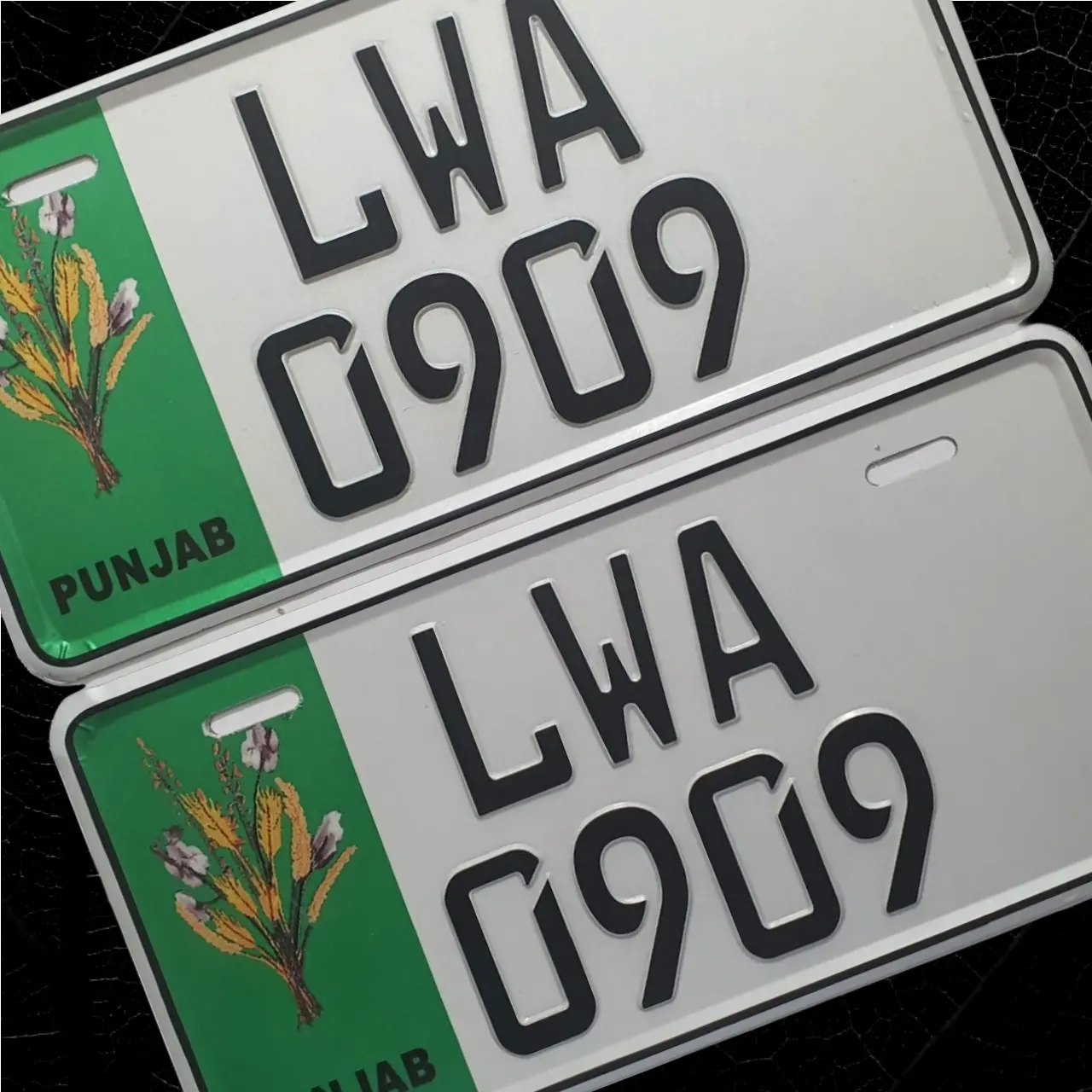 Premium Quality Punjab Style (White) Upper Side Embossed Replica Number Plate My Store