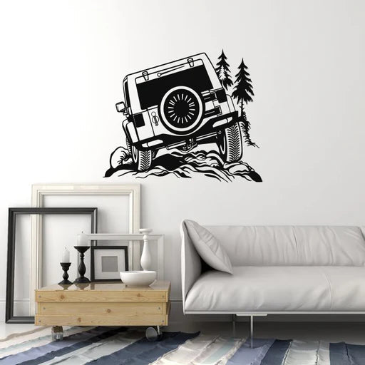 Rugged Off-Road 4x4 Jeep Wall Decal | Adventure Vehicle Silhouette Art Marif Creation