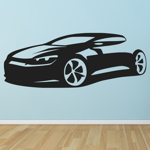 Sleek Sports Car Silhouette Wall Decal | Modern Automotive Vinyl Art Marif Creation