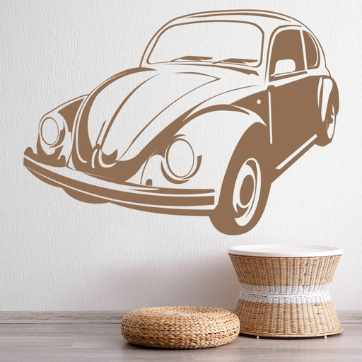 Iconic Classic Volkswagen Beetle Car Wall Decal | Vintage Automotive Vinyl Art Marif Creation