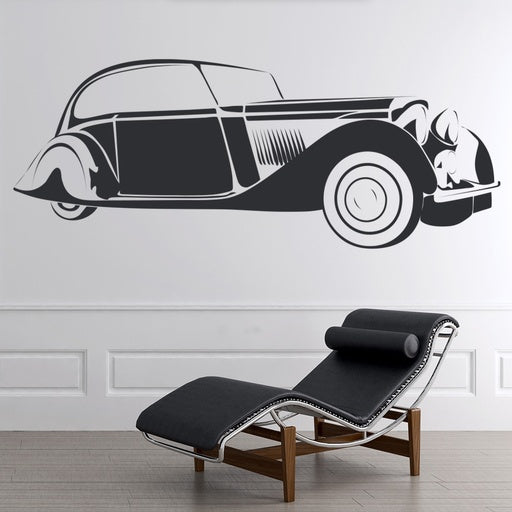 Vintage Classic Car Silhouette Wall Decal | Retro Automotive Art Marif Creation