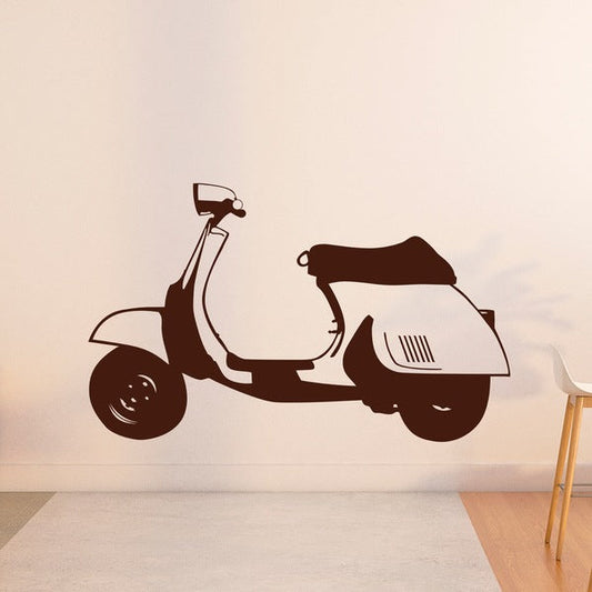 Classic Vintage Scooter Wall Decal | Retro Vespa Style Vinyl Art Marif Creation