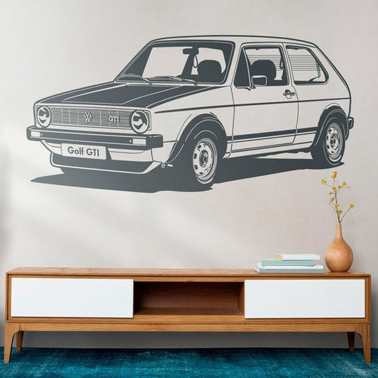 Iconic Volkswagen Golf GTI Wall Decal | Classic Car Vinyl Art Marif Creation