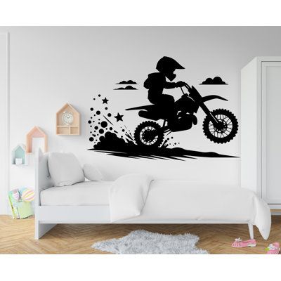 Motocross Rider Vinyl Wall Decal | Dynamic Dirt Bike Wall Art for Enthusiasts Marif Creation