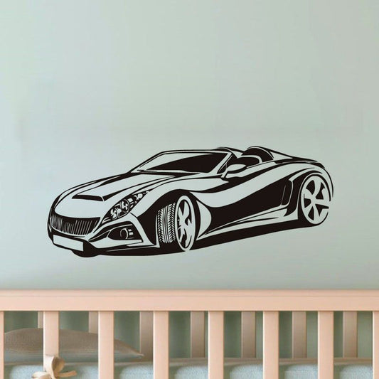 Sleek Sports Car Vinyl Wall Decal | Modern Automotive Art Marif Creation