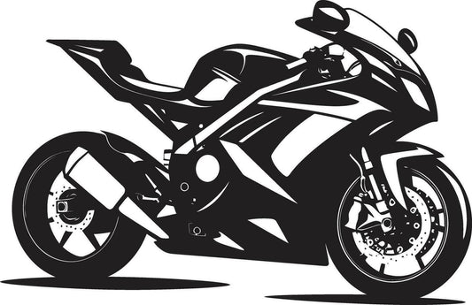Dynamic Sport Motorcycle Silhouette Vinyl Wall Decal | Modern Bike Art Marif Creation