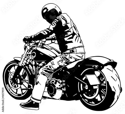 Dynamic Motorcycle Rider Silhouette Wall Decal | Biker's Journey Vinyl Art Marif Creation