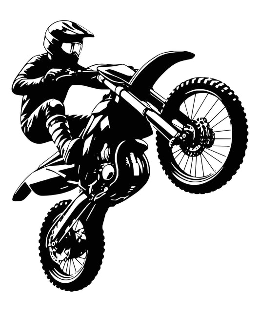 Dynamic Motocross Dirt Bike Rider Wall Decal | Extreme Sports Vinyl Art Marif Creation