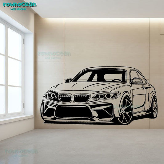Sleek BMW M2 Style Sports Car Vinyl Wall Decal | Automotive Art for Enthusiasts Marif Creation