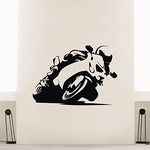 Dynamic Motorcycle Rider Wall Decal | Sport Bike Vinyl Art Sticker Marif Creation