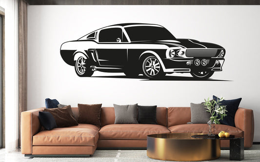 Iconic '67 Muscle Car Wall Decal | Classic Ford Mustang Style Vinyl Art Marif Creation
