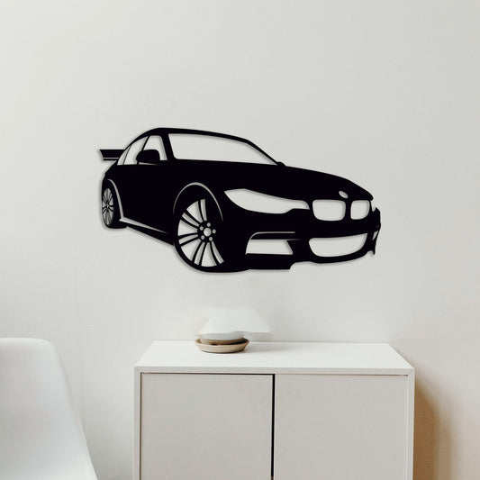 Sleek Sports Car Silhouette Metal Wall Art | Modern Automotive Decor Marif Creation