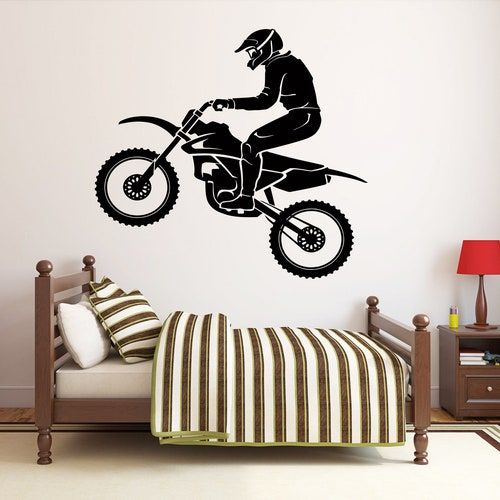 Motocross Rider Dirt Bike Wall Decal | Extreme Sports Room Decor Marif Creation