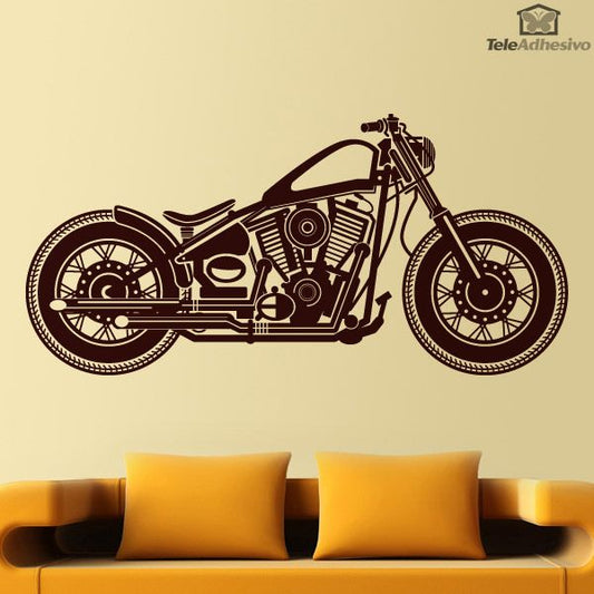 Classic Motorcycle Silhouette Wall Decal | Vintage Biker Art Decor Marif Creation