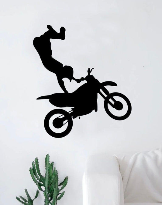 Motocross Dirt Bike Freestyle Rider Wall Decal | Extreme Sports Vinyl Art Marif Creation