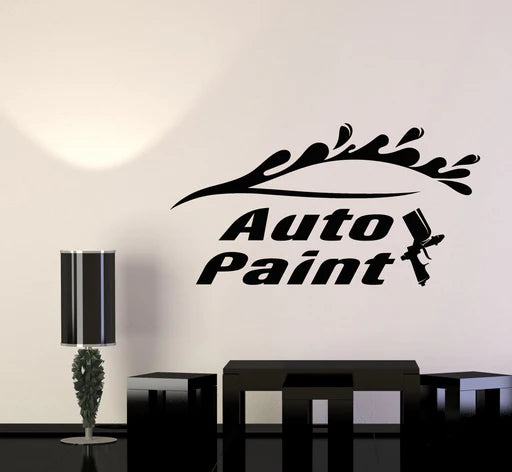 Dynamic Auto Paint Spray Gun Workshop Wall Decal | Professional Garage Vinyl Art Marif Creation