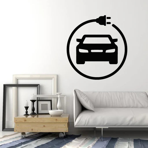 Electric Car Charging Symbol Wall Decal | Eco-Friendly EV Vinyl Art (Copy) Marif Creation