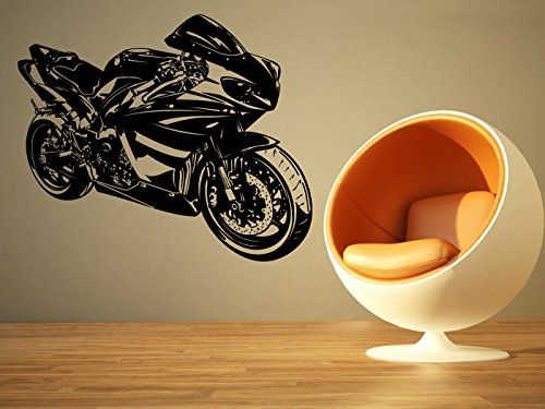 Dynamic Sport Motorcycle Silhouette Vinyl Wall Decal | Racing Bike Wall Art Marif Creation