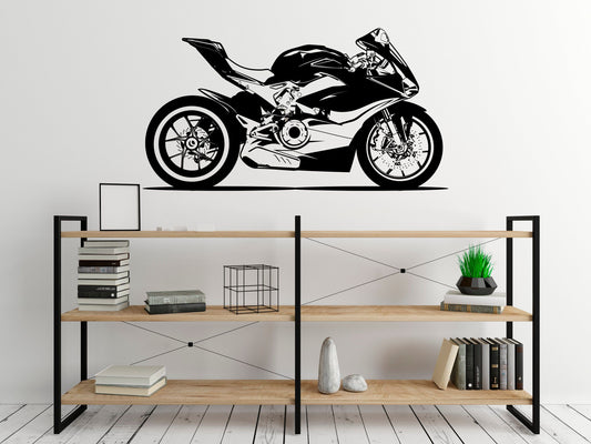 Dynamic Sports Motorcycle Vinyl Wall Decal | High-Performance Bike Art Marif Creation