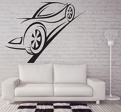 Dynamic Sports Car Silhouette Wall Decal | Modern Automotive Vinyl Art Marif Creation