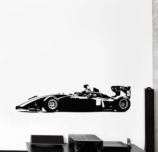 Dynamic Formula 1 Race Car Vinyl Wall Decal | Speed & Sport Art Marif Creation