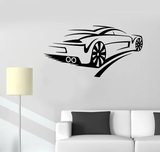Dynamic Sports Car Vinyl Wall Decal | Sleek Automotive Design Marif Creation